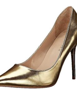 Pumps Klackar Utan Plata höga klackar | Guld Konstlader 10 Cm Classique-20 Spetsiga Pumps Med Stilettklackar