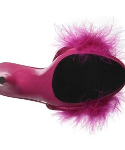 Slip In Klackar Mini Plata höga klackar | Fuchsia 13 Cm Poise-501F Maraboufjadrar Hoga Slip In Skor