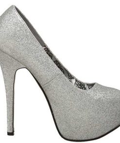 Pumps Klackar Mer Plata höga klackar | Silver Glitter 14,5 Cm Burlesque Teeze-31G Platform Pumps Skor