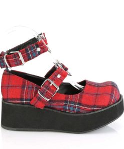 Demoniacult Skor & Stovlar Dam höga klackar | Vegan 6 Cm Demoniacult Sprite-02 Mary Jane Pumps Tartan Monster