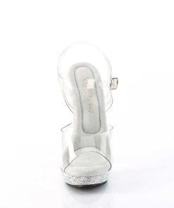 Hoga Klackar Mini Plata höga klackar | Transparent High Heels 15 Cm Sultry-608Dm Strass Plata High Heels