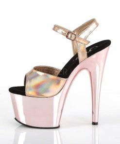 Hoga Klackar Mer Plata höga klackar | Rosa 18 Cm Adore-709Hgch Hologram Plata Klackar Skor