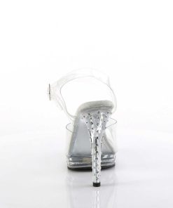 Hoga Klackar Mini Plata höga klackar | Transparent High Heels 12,5 Cm Glory-508Sdt Strass Plata High Heels