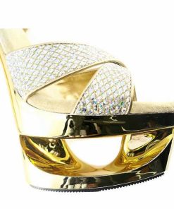 Hoga Klackar Mini Plata höga klackar | Guld Glitter 16,5 Cm Pleaser Eclipse-619G Hoga Stilettklackar Plata