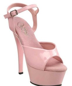 Hoga Klackar Mini Plata höga klackar | Rosa Lack 15 Cm Pleaser Kiss-209 Hoga Sandaletter Med Klack