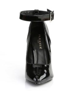 Pumps Klackar Utan Plata höga klackar | Svarta Lackpumps 13 Cm Seduce-431 Ankelrem Pumps - Lackpumps Med Ankelband