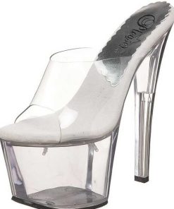 Slip In Klackar Mer Plata höga klackar | Transparent 18 Cm Pleaser Sky-301 Plata Hoga Slip In Mules