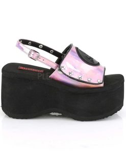 Demoniacult Skor & Stovlar Dam höga klackar | Rosa 9 Cm Demoniacult Funn-32 Lolita Emo Sandaler Med Plata