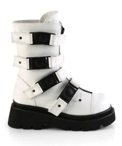 Demoniacult Skor & Stovlar Dam höga klackar | Vegan 6,5 Cm Renegade-55 Demoniacult Alternativa Plataboots Vit