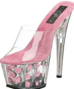 Slip In Klackar Mer Plata höga klackar | Fuchsia Transparent 18 Cm Adore-701Fl Plata Hoga Slip In Mules