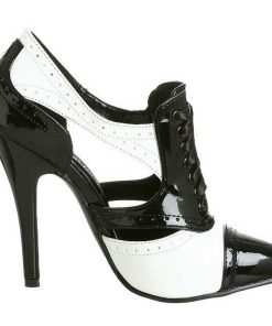 Pumps Klackar Utan Plata höga klackar | Svart Vit 13 Cm Seduce-458 Oxford Damskor Med Hog Klack