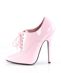 Pumps Klackar Utan Plata höga klackar | Lacklader 15 Cm Domina-460 Oxford Pumps - Hogklackade Pumps Med Snorning Rosa