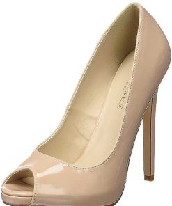 Pumps Klackar Utan Plata höga klackar | Beige Lack 13 Cm Sexy-42 Klassiska Pumps Klackskor Dam