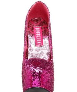 Pumps Klackar Mer Plata höga klackar | Fuchsia Glitter 14,5 Cm Burlesque Bordello Teeze-06G Hoga Platapumps