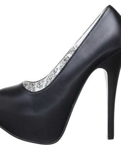 Pumps Klackar Mer Plata höga klackar | Svart Konstlader 14,5 Cm Burlesque Bordello Teeze-06 Hoga Platapumps