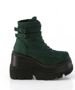 Demoniacult Skor & Stovlar Dam höga klackar | Gron Suede 11,5 Cm Shaker-52 Alternativa Wedge Plataboots Svart