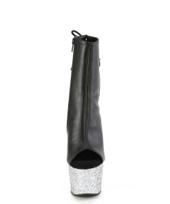 Stovletter Dam Med Plata höga klackar | Strass 18 Cm Adore-1018Lg Hogklackade Plataboots - Oppen Ta Ankelboots Svart