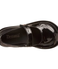 Demoniacult Skor & Stovlar Dam höga klackar | Lacklader 8,5 Cm Demoniacult Dollie-01 Svarta Mary Jane Pumps