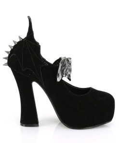 Demoniacult Skor & Stovlar Dam höga klackar | Sammet 13 Cm Demon-18 Gothic Pumps Skor Med Dold Plata