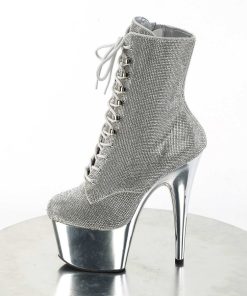 Stovletter Dam Med Plata höga klackar | Silver Strass Stenar Plataboots 18 Cm Adore-1020Chrs Hogklackade Boots