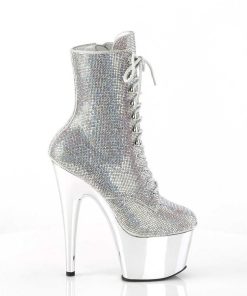 Stovletter Dam Med Plata höga klackar | Silver Strass Stenar Plataboots 18 Cm Adore-1020Chrs-2 Hogklackade Boots