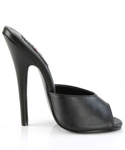 Slip In Klackar Utan Plata höga klackar | Svarta Mules 15 Cm Domina-101 Fetish Mules Med Stilettklack