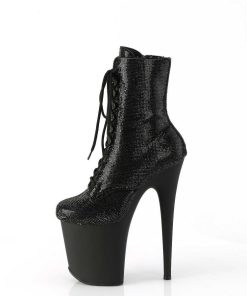 Stovletter Dam Med Plata höga klackar | Flamingo-1020Rs 20 Cm Pleaser Hogklackade Boots Strass Svart