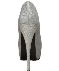 Pumps Klackar Mer Plata höga klackar | Silver Glitter 14,5 Cm Burlesque Teeze-31G Platform Pumps Skor