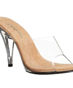 Slip In Klackar Utan Plata höga klackar | Brun Transparent 11 Cm Caress-401 Plata Hogklackade Slipper Skor