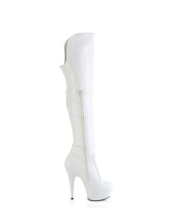 Larhoga Stovlar Med Plata höga klackar | Vegan Boots 15 Cm Delight-3018 Vita Larhoga Boots Med Klack Og Spaender