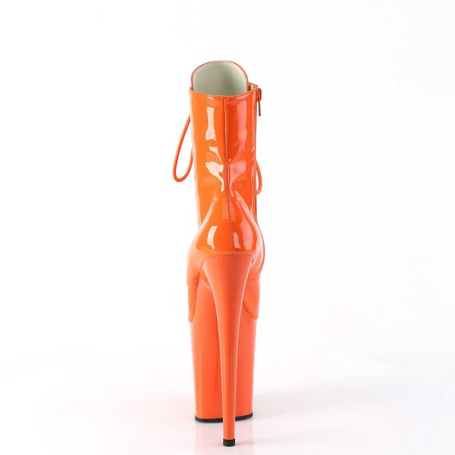 Stovletter Dam Med Plata höga klackar | Flamingo-1020 20 Cm Pleaser Hogklackade Boots Orange