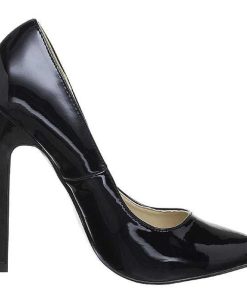 Pumps Klackar Utan Plata höga klackar | Svart Lack 13 Cm Sexy-20 Spetsiga Pumps Med Stilettklackar