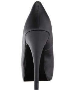 Stora Hoga Klackar For Man höga klackar | Svart Konstlader 14,5 Cm Burlesque Teeze-06W Pumps For Man Med Breda Fotter