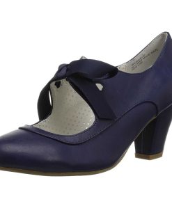 Pumps Klackar Utan Plata höga klackar | Bla 6,5 Cm Wiggle-32 Retro Vintage Maryjane Pumps Med Blockklack