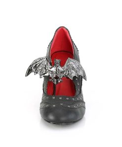 Demoniacult Skor & Stovlar Dam höga klackar | Vegan 8 Cm Vivika-32 Gothic Maryjane Pumps Med Bat Vingar