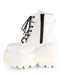 Demoniacult Skor & Stovlar Dam höga klackar | Vegan 11,5 Cm Shaker-52 Alternativa Wedge Plataboots Vita