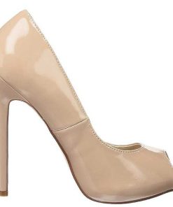 Pumps Klackar Utan Plata höga klackar | Beige Lack 13 Cm Sexy-42 Klassiska Pumps Klackskor Dam