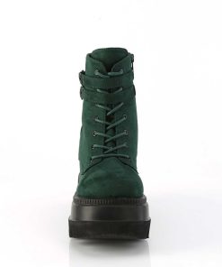 Demoniacult Skor & Stovlar Dam höga klackar | Gron Suede 11,5 Cm Shaker-52 Alternativa Wedge Plataboots Svart