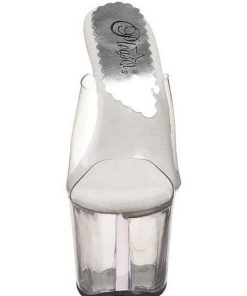 Slip In Klackar Mer Plata höga klackar | Transparent 18 Cm Pleaser Sky-301 Plata Hoga Slip In Mules