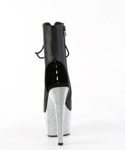 Stovletter Dam Med Plata höga klackar | Bej-1016-7 - 18 Cm Pleaser Hogklackade Boots Strass Svart