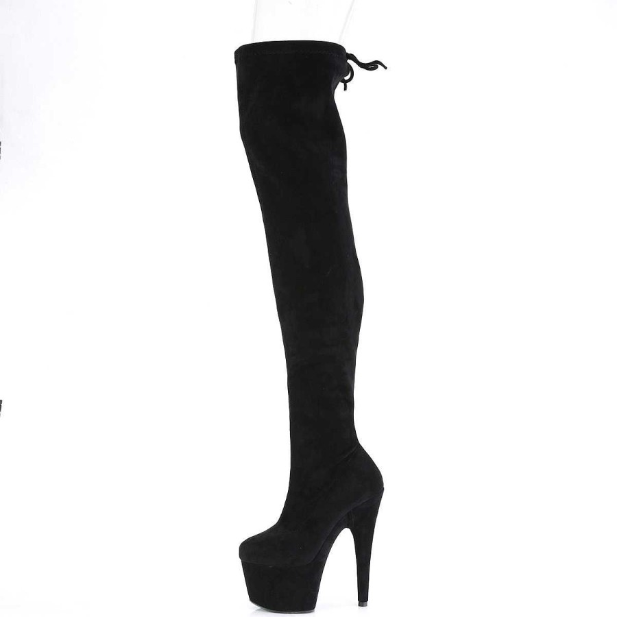 Larhoga Stovlar Med Plata höga klackar | Stretch Suede 18 Cm Adore-3008 Sexy Overknee Stovlar