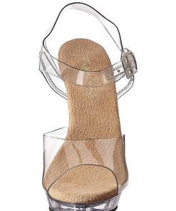 Hoga Klackar Mini Plata höga klackar | Beige Transparent 13 Cm Lip-108 Platform Hogklackade Skor