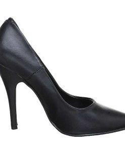 Pumps Klackar Utan Plata höga klackar | Svart Konstlader 13 Cm Seduce-420 Spetsiga Pumps Med Hoga Klackar