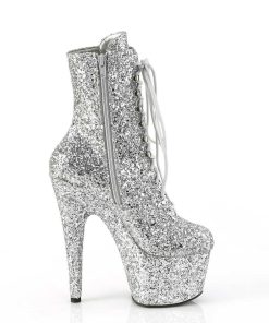 Stovletter Dam Med Plata höga klackar | Adore-Gwr 18 Cm Pleaser Hogklackade Boots Glitter Silver