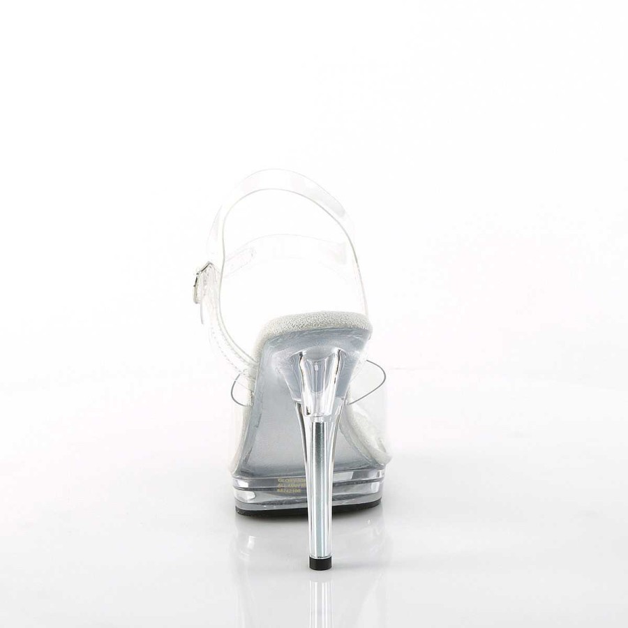 Hoga Klackar Mini Plata höga klackar | Transparent High Heels 12,5 Cm Glory-508 Plata High Heels