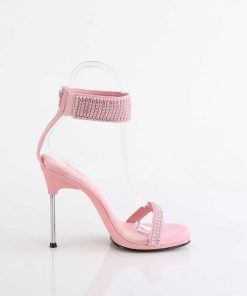 Hoga Klackar Utan Plata höga klackar | Rosa 11,5 Cm Chic-40 Ankelband Stilett Sandaler Med Metallklack