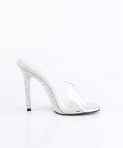 Slip In Klackar Utan Plata höga klackar | Silver Mules 11,5 Cm Gala-01Dm Strass Mules Med Stilettklack