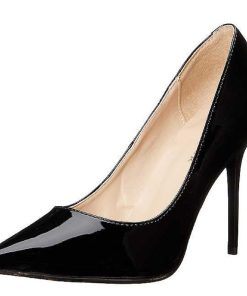 Pumps Klackar Utan Plata höga klackar | Svart Lack 10 Cm Classique-20 Spetsiga Pumps Med Stilettklackar