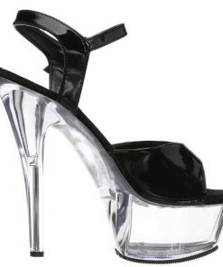 Hoga Klackar Mini Plata höga klackar | Svart Transparent 15 Cm Pleaser Kiss-209 Hoga Sandaletter Med Klack