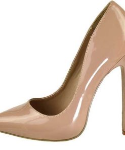 Pumps Klackar Utan Plata höga klackar | Beige Lack 13 Cm Sexy-20 Spetsiga Pumps Med Stilettklackar